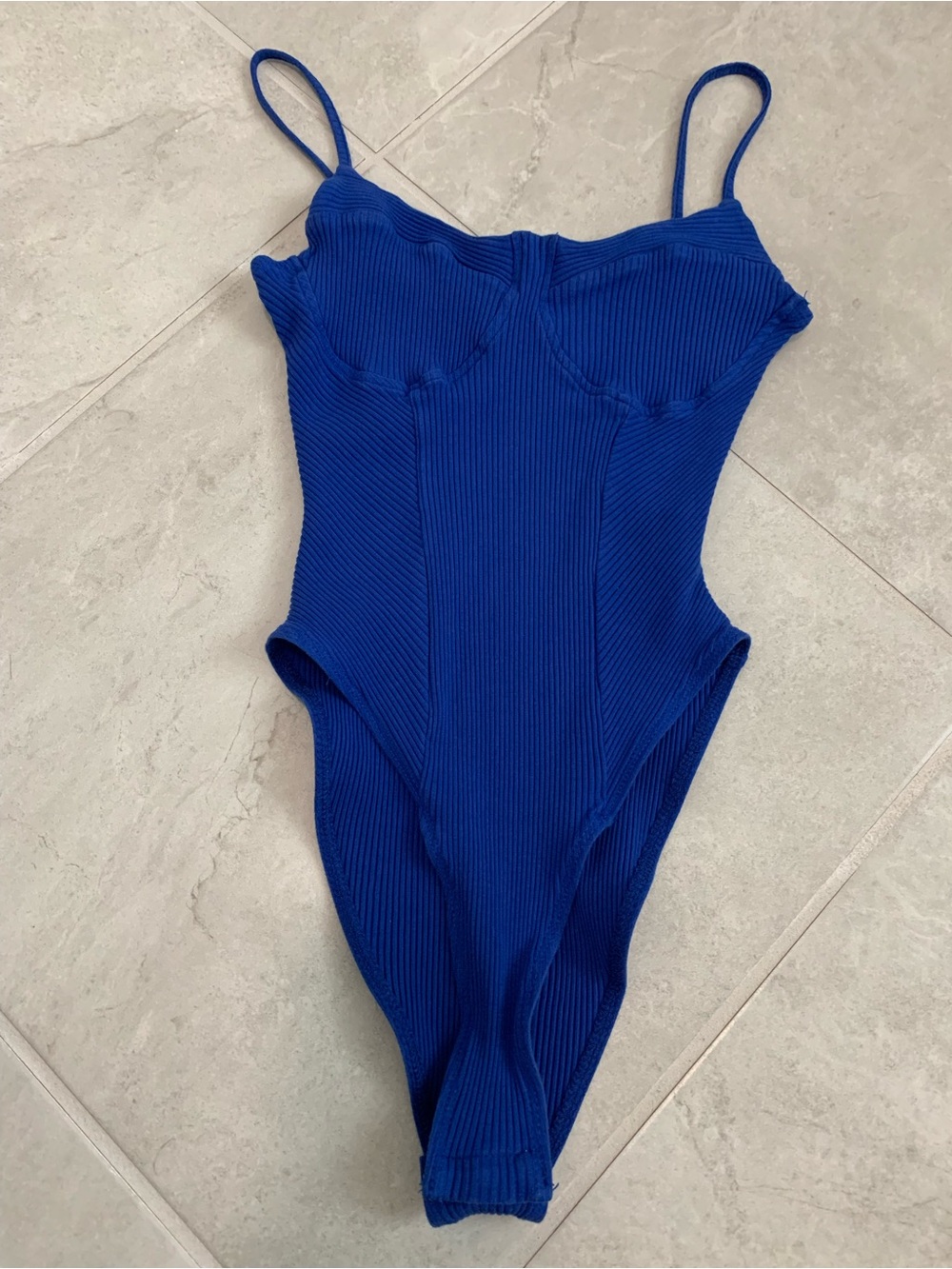 Ribbed Body Suit Corset Detail